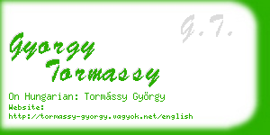 gyorgy tormassy business card