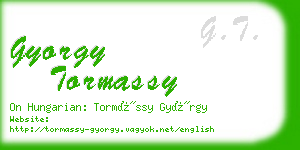 gyorgy tormassy business card